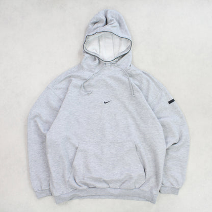 RARE Vintage 00s Nike Swoosh Hoodie Grey - (XL)