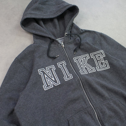 RARE 00s Nike Zip Up Hoodie Grey - (M)