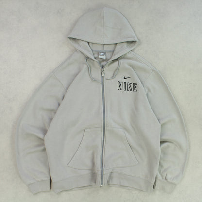 SUPER RARE 2000s Nike Zip Hoodie Grey - (L)