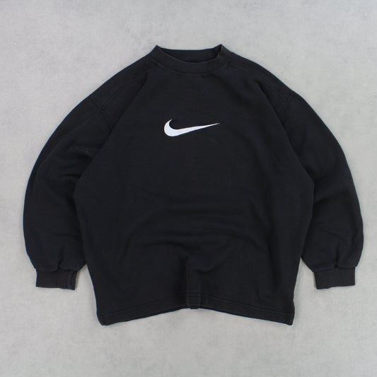 RARE 90s Nike Sweatshirt Black - (XS)