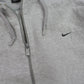 RARE 00s Nike Zip Up Hoodie Grey - (XL)