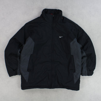 RARE 00s Nike Padded Jacket Black - (XL)