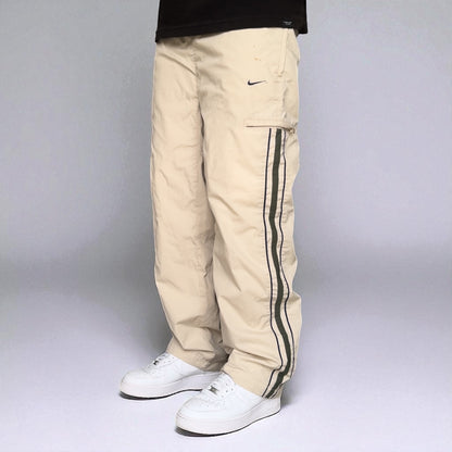 SUPER RARE 2000s Nike Trackpants Cream - (L)
