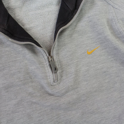 RARE 90s Nike 1/4 Zip Sweatshirt Grey - (S)