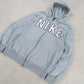 RARE 00s Nike Spell Out Hoodie Grey - (M)