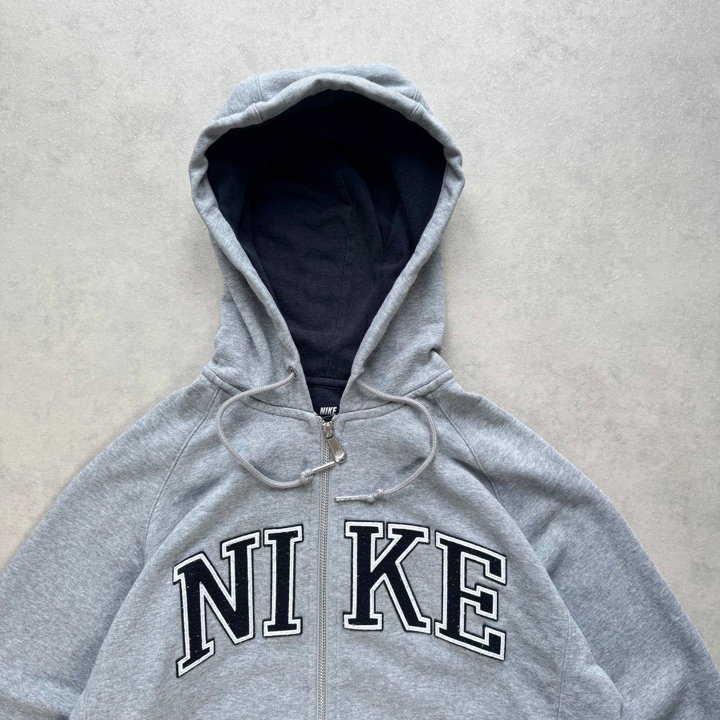 SUPER RARE 2000s Nike Zip Up Hoodie Grey - (M)