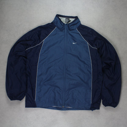 RARE 2000s Nike Track Jacket Blue - (L)