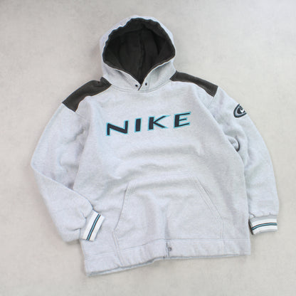 RARE Vintage 1990s Nike Spell Out Hoodie Grey - (M)