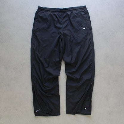 RARE 2000s Baggy Nike Trackpants Black - (XL)