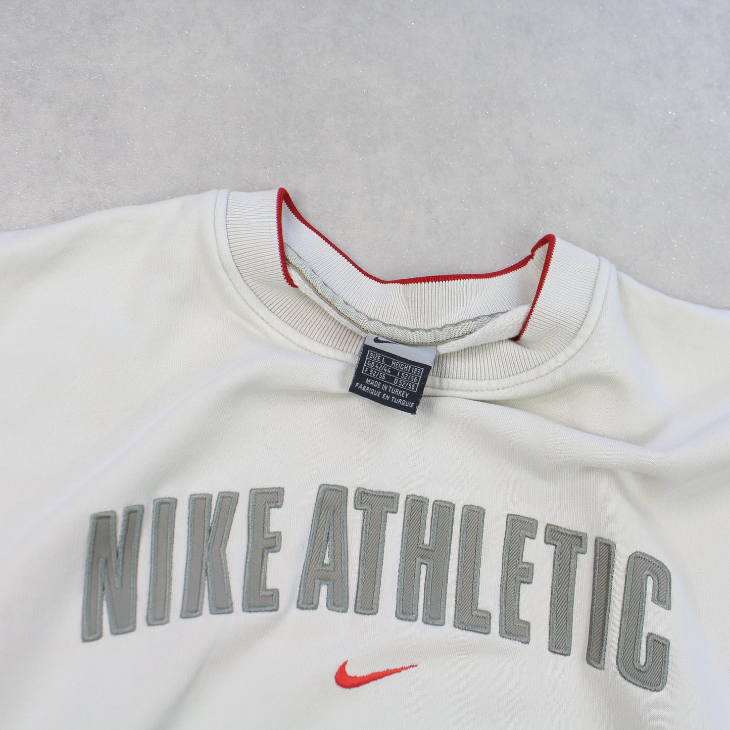 RARE Vintage 00s Nike Spell Out Sweatshirt Cream - (L)