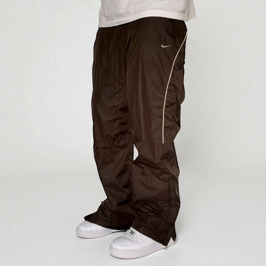 SUPER RARE 2000s Nike Trackpants Brown - (M)