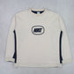 SUPER RARE Vintage 00s Nike Swoosh Sweatshirt Cream - (L)