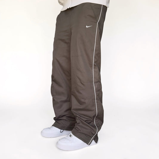 RARE 2000s Baggy Nike Trackpants Light Brown - (M)