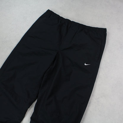 RARE 00s Baggy Nike Trackpants Black - (L)