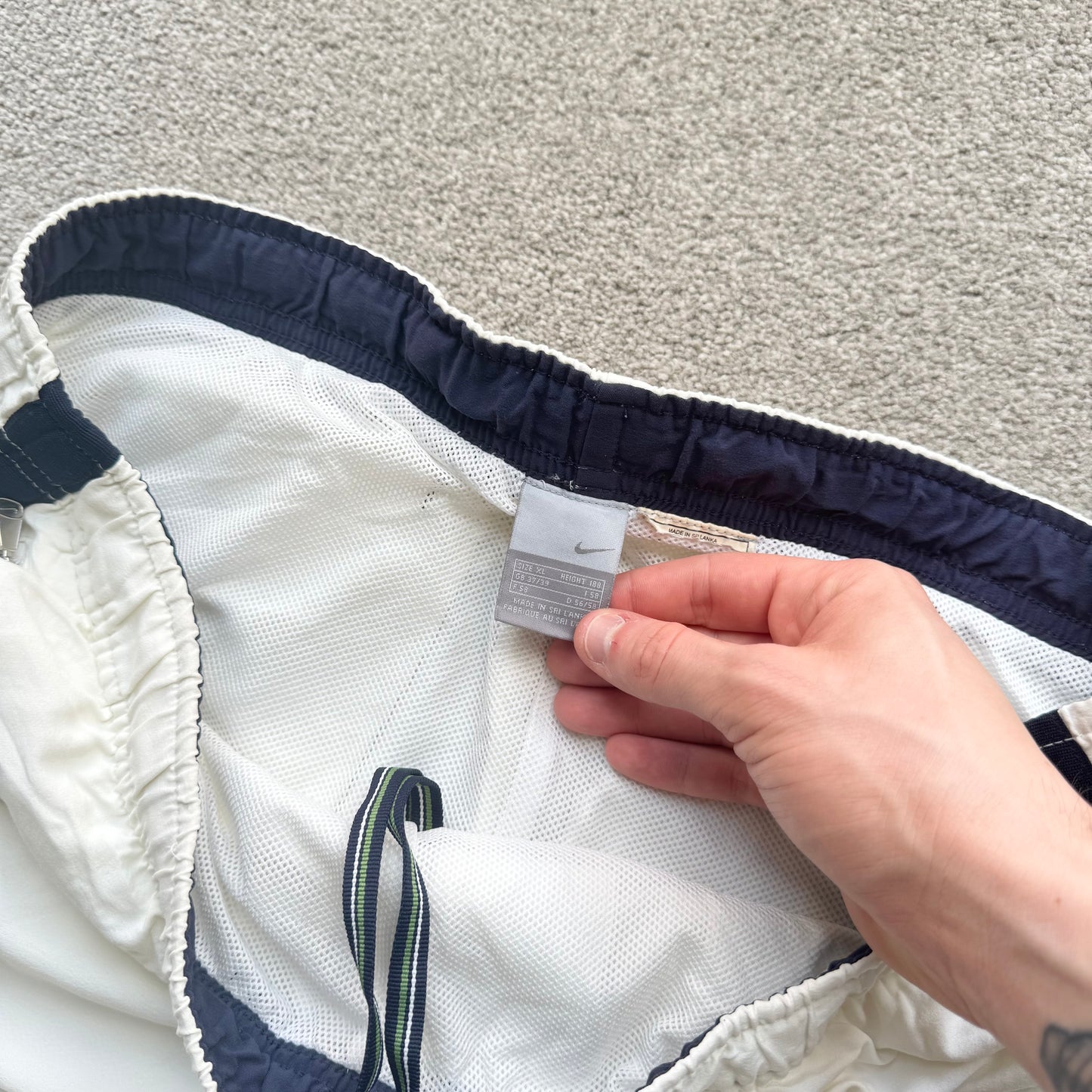 RARE 2000s Baggy Nike Trackpants White *PREMIUM* - (XL)