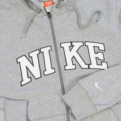 RARE Vintage 00s Nike Zip Up Hoodie Grey - (XL)