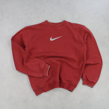 RARE Vintage 00s Nike Swoosh Sweatshirt Burgundy - (S)