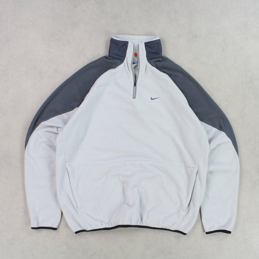 RARE 00s Nike 1/4 Fleece Grey - (L)