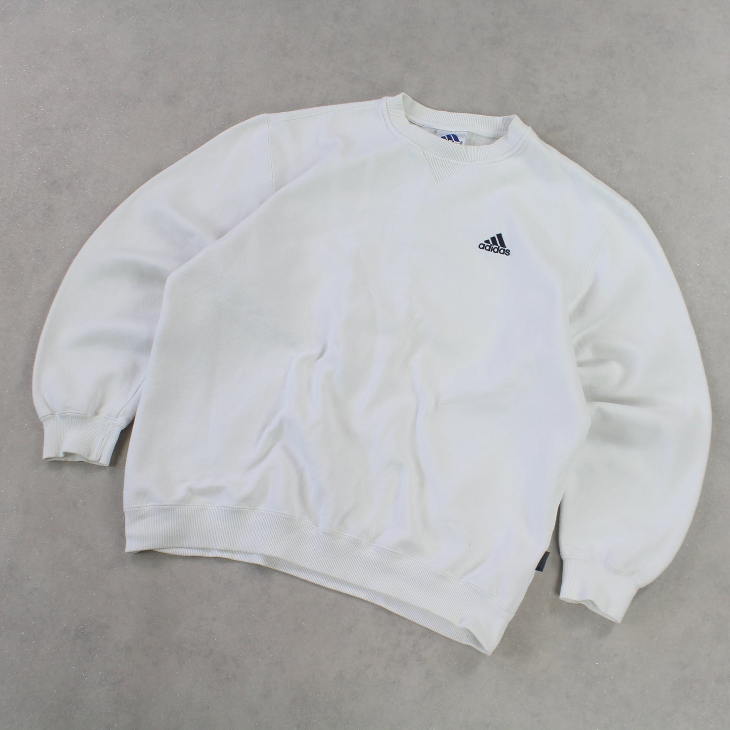 RARE 90s Adidas Sweatshirt White - (L)