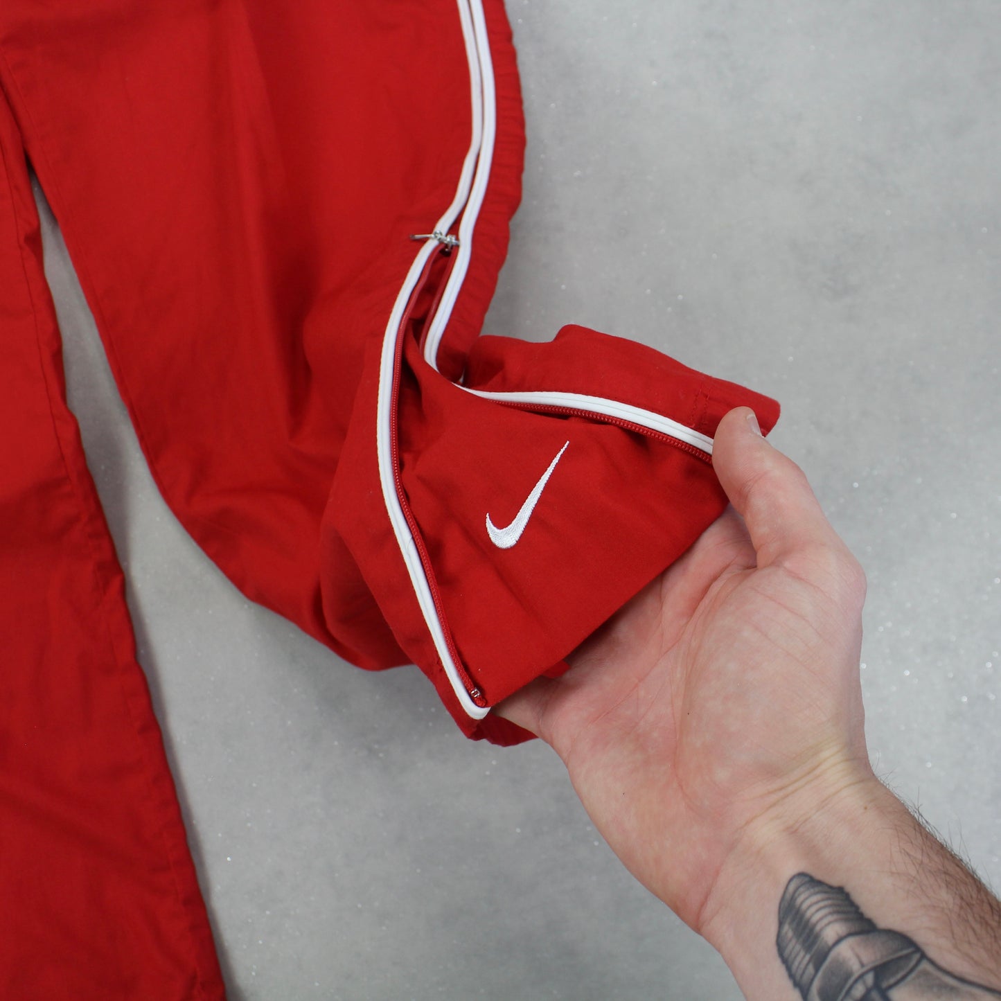 RARE 00s Nike Baggy Trackpants Red - (XL)