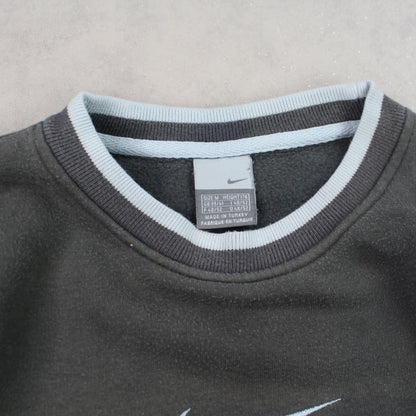 RARE Vintage 00s Nike Swoosh Sweatshirt Grey - (S)