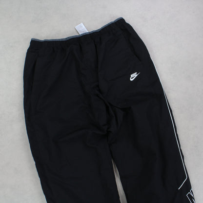 RARE 00s Baggy Nike Trackpants Black - (XL)