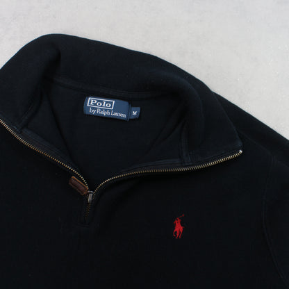 Vintage Ralph Lauren 1/4 Zip Jumper Black - (S)