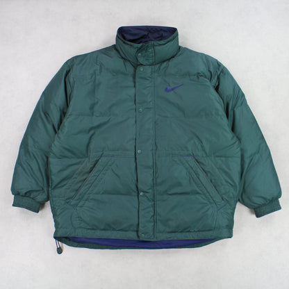 RARE 1990s Nike Puffer Jacket Green - (XXL)