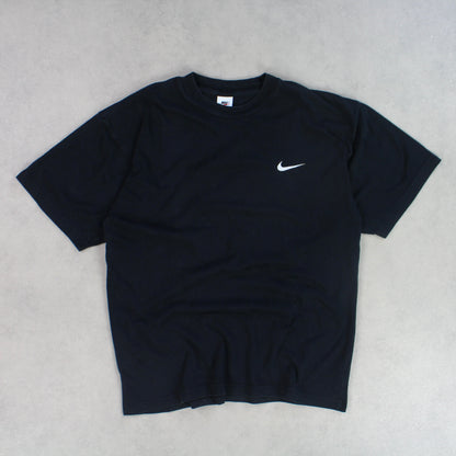 RARE 90s Nike Swoosh T-Shirt Black - (L)