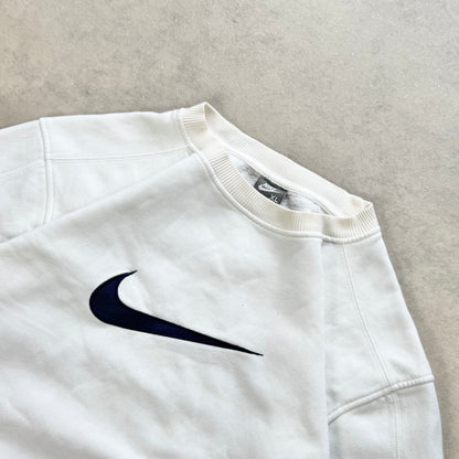 RARE 2000s Nike Swoosh Sweatshirt White - (L)