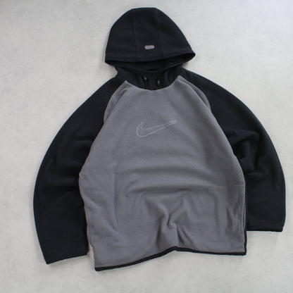 SUPER RARE 2000s Nike Reversible Hoodie Grey - (L)