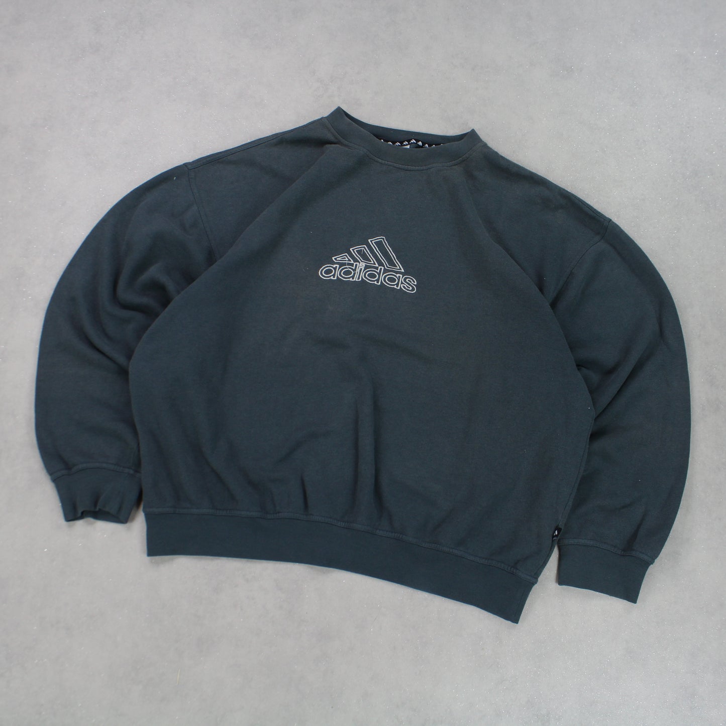 RARE 90s Adidas Sweatshirt Green - (XL)