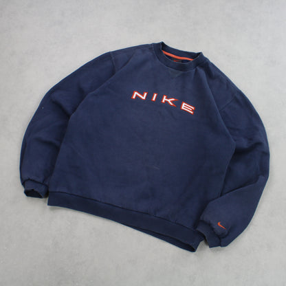 RARE 90s Nike Sweatshirt Navy - (S)