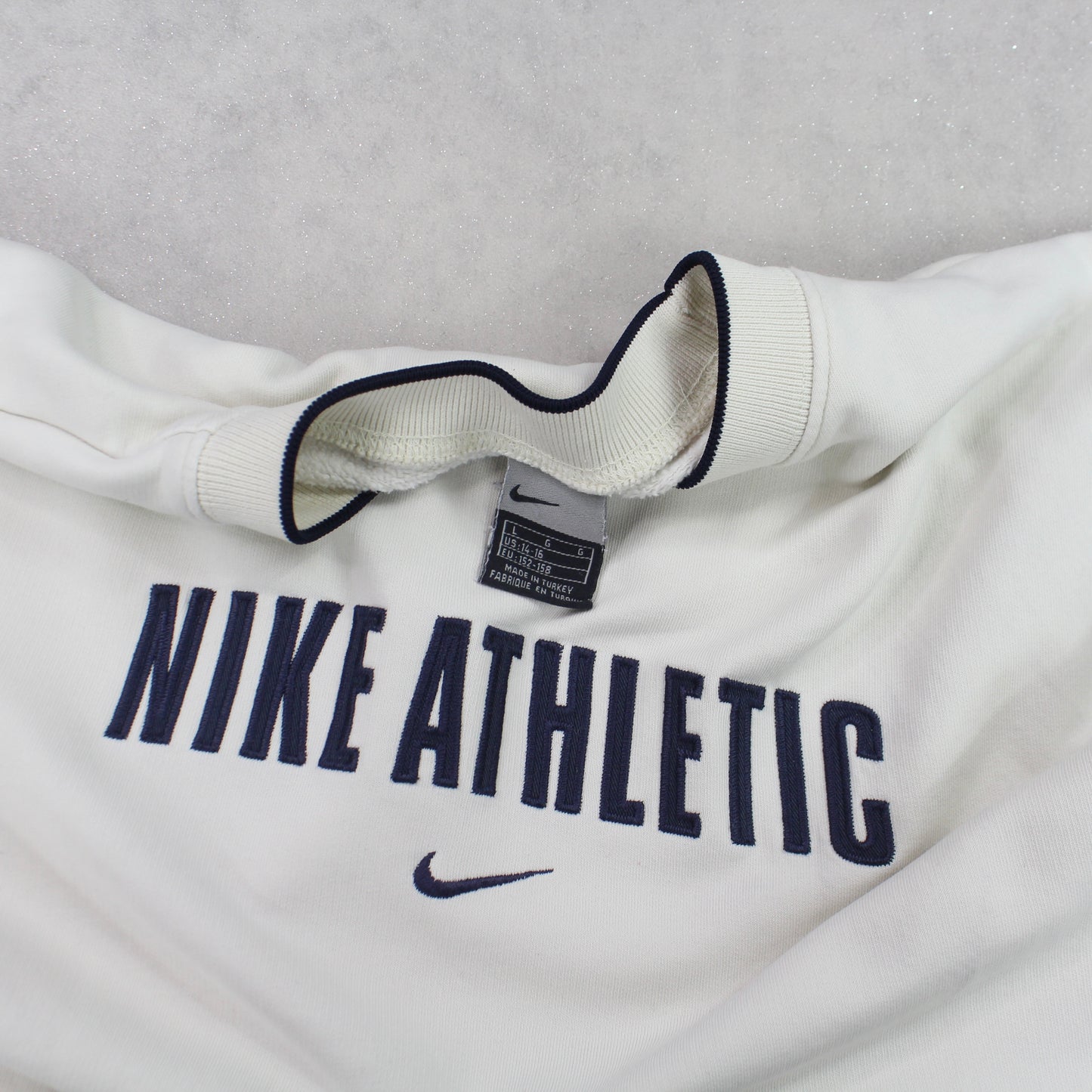 RARE Vintage 00s Nike Swoosh Sweatshirt Cream - (S)