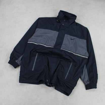 SUPER RARE 00s Vintage Nike Reversible Jacket Navy/Black - (XL)