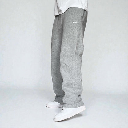 RARE 2000s Wide Leg Nike Joggers Grey - (L)