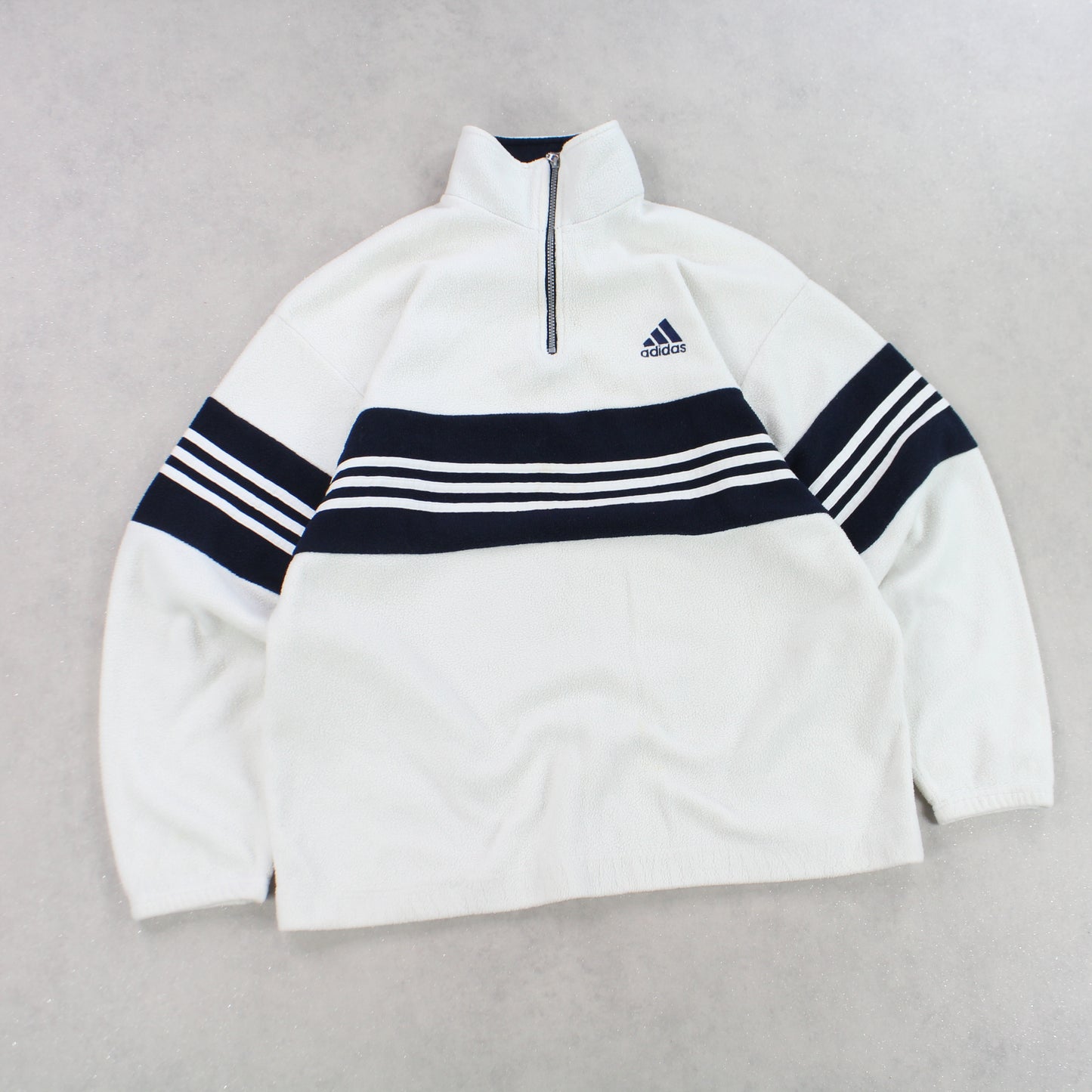 RARE 90s Adidas 1/4 Zip Fleece Cream - (L)