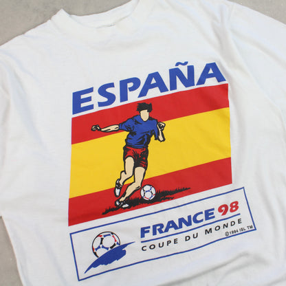 RARE 1998 Spain World Cup T-Shirt White - (M)