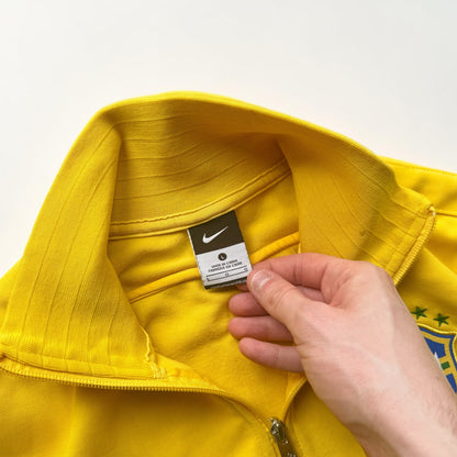 SUPER RARE 2000s NIKE Brasil Zip Up Jacket Yellow - (M)