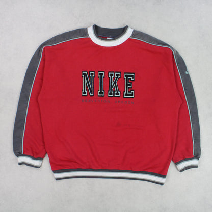 SUPER RARE Vintage 1990s Nike Sweatshirt Red - (L)