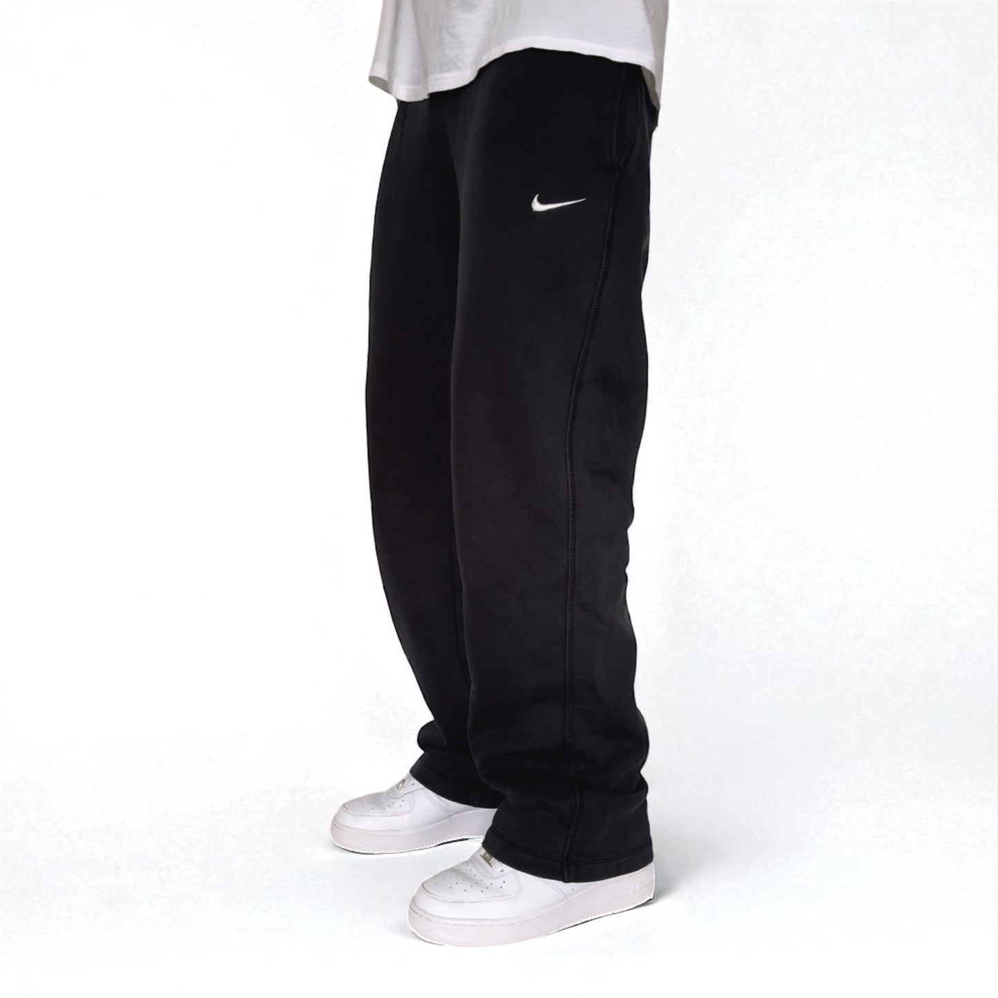 RARE 2000s Nike Wide Leg Joggers Black - (L)
