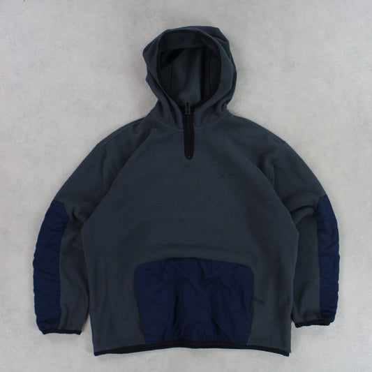 RARE 00s Nike 1/4 Fleece Grey - (M)