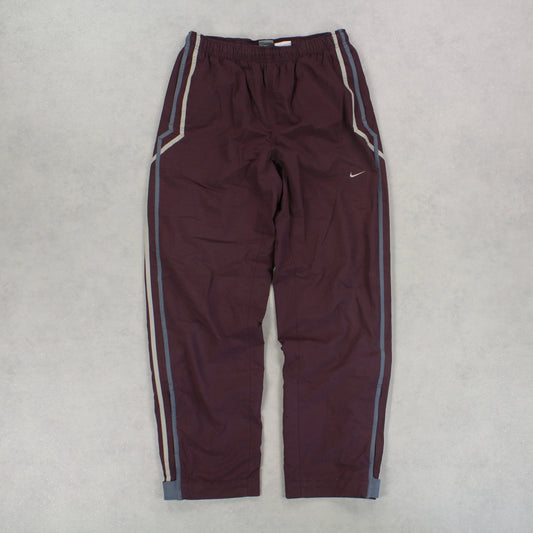 RARE 00s Nike Trackpants Burgundy - (M)