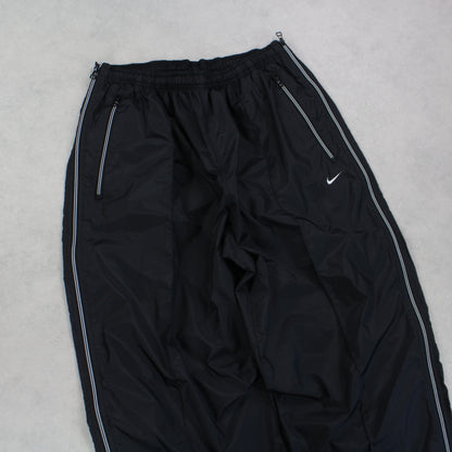 RARE 00s Baggy Nike Trackpants Black - (L)