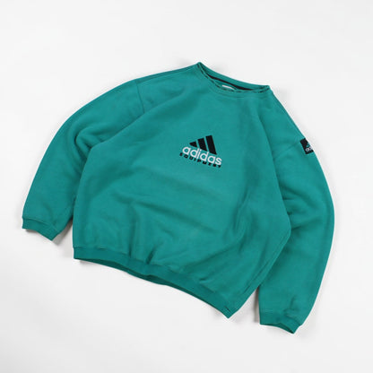 RARE 1990s Adidas EQT Sweatshirt Green - (M)