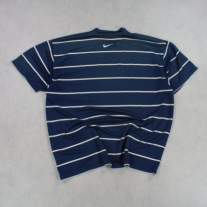 RARE Vintage 1990s Nike Swoosh T-Shirt Navy - (XL)