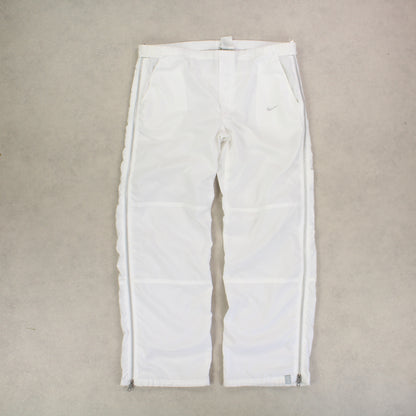 RARE 00s Nike Baggy Trackpants White - (XL)