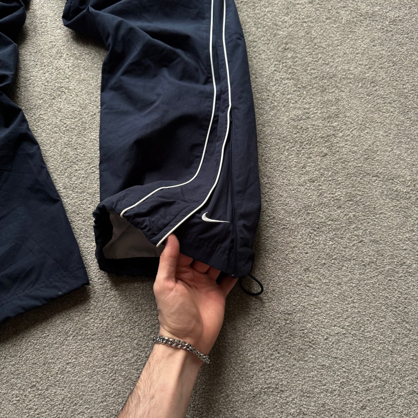 SUPER RARE 2000s Nike Trackpants Navy *PREMIUM* - (L)