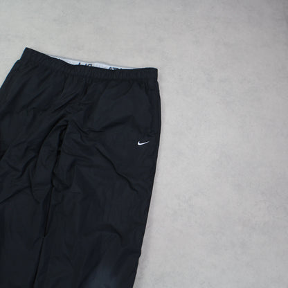 RARE 00s Nike Baggy Trackpants Black - (S)