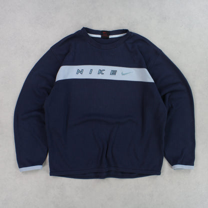 RARE 90s Nike Sweatshirt Navy - (S)